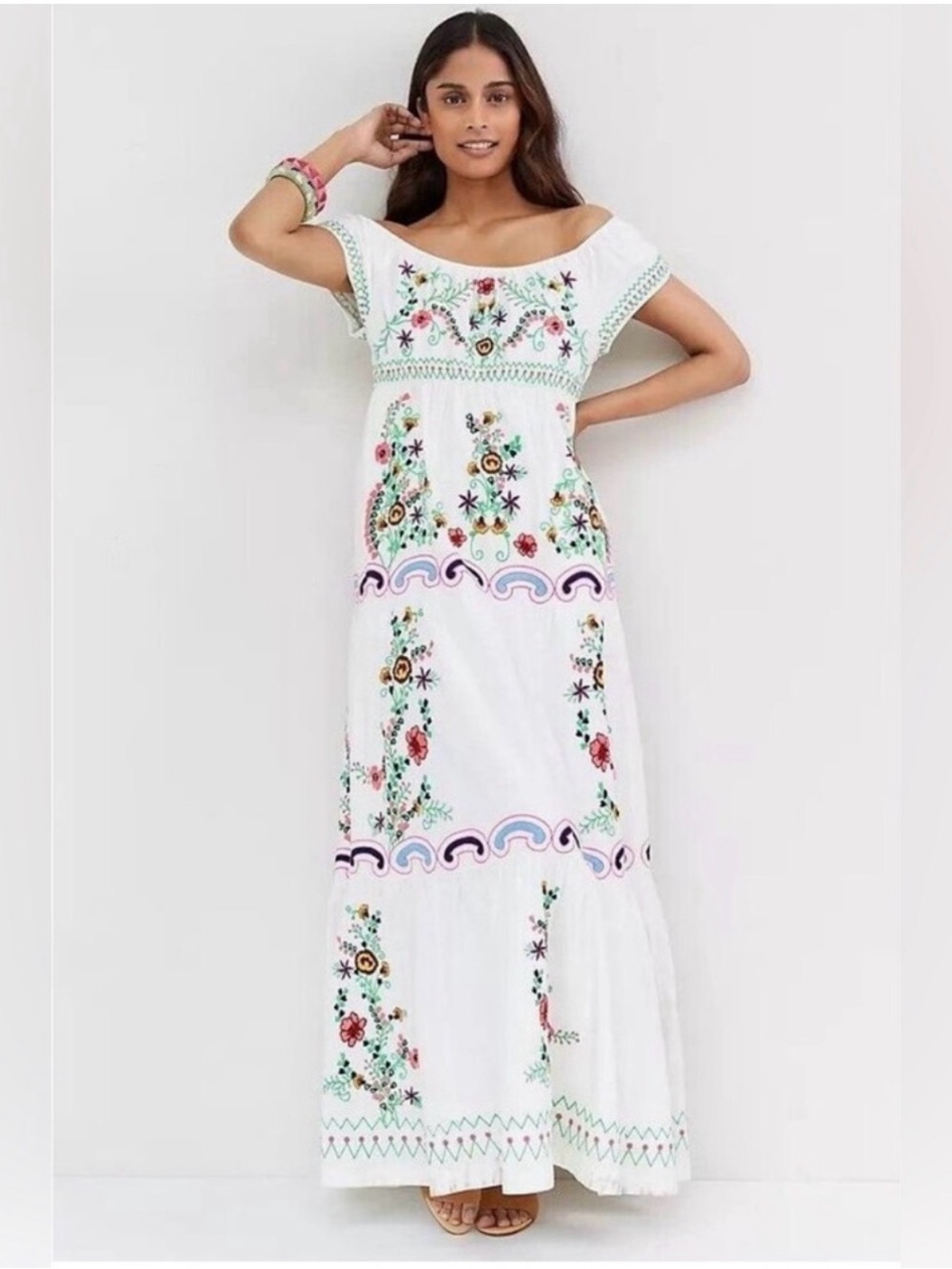NWT Anthropologie GORGEOUS embroidered bohemian folk maxi dress